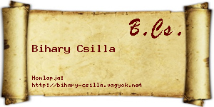 Bihary Csilla névjegykártya